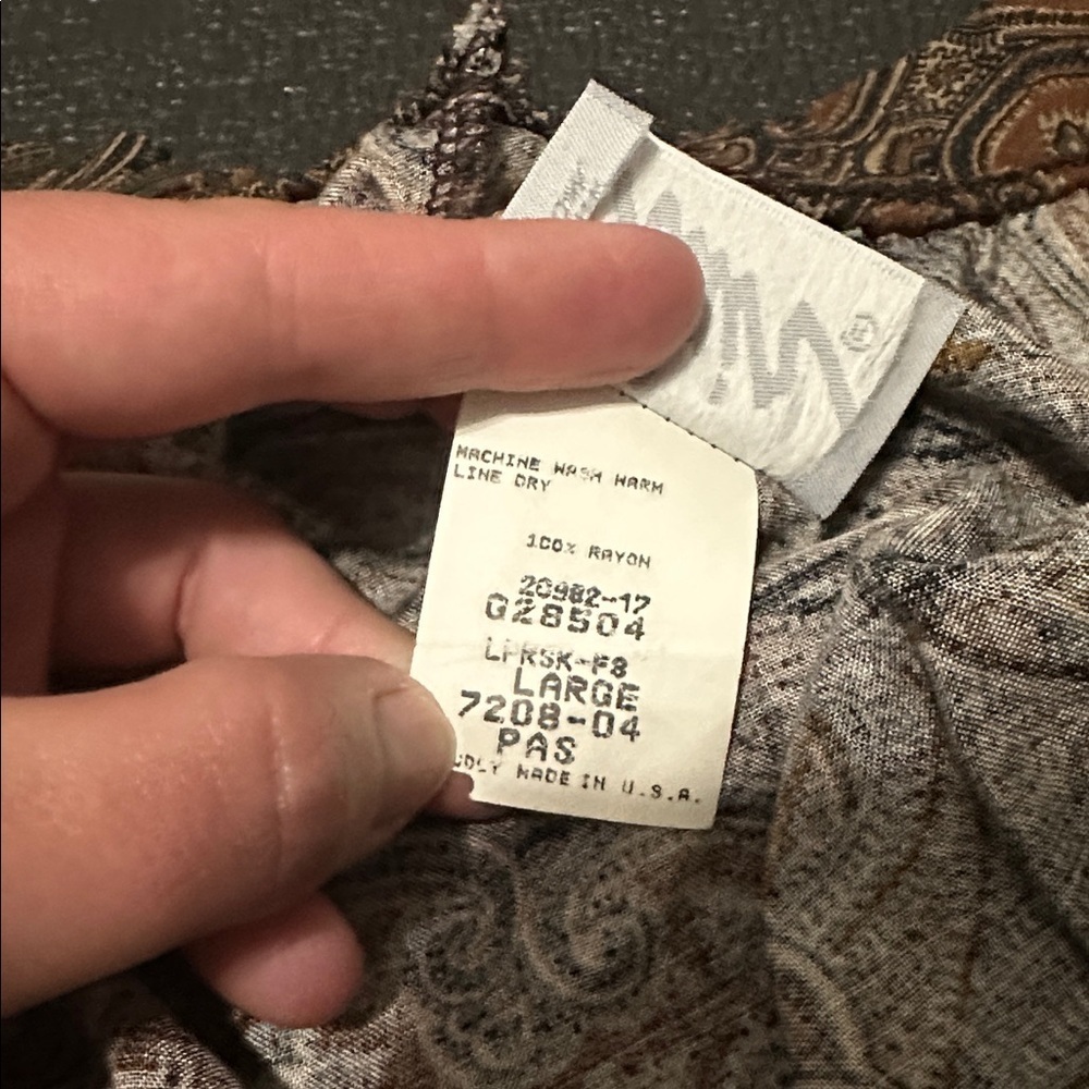 Blair A-Line Skirt in Brown and Black Paisley size large - Picture 4 of 6